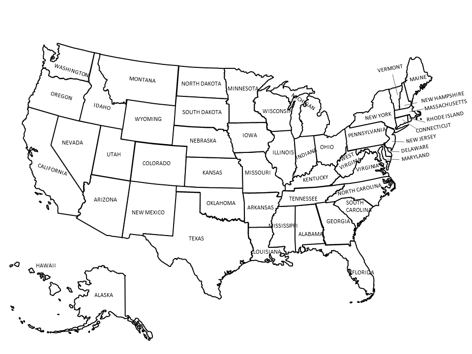 Printable Blank United States Map