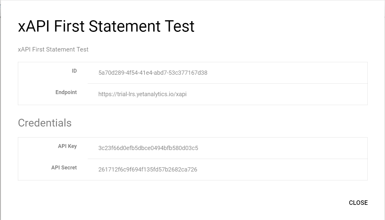 YetAnalytics LRS info