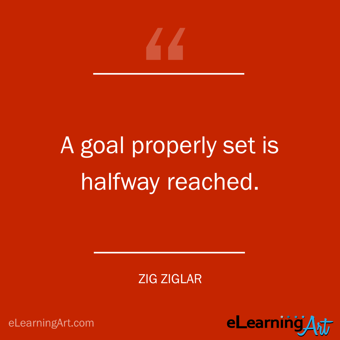 project management quote - zig ziglar: A goal properly set is halfway reached.