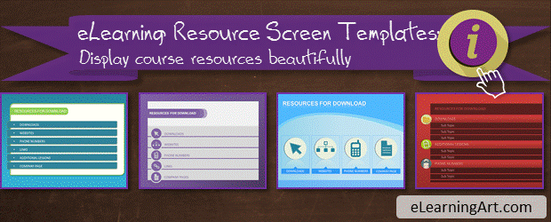 eLearning resource screen templates