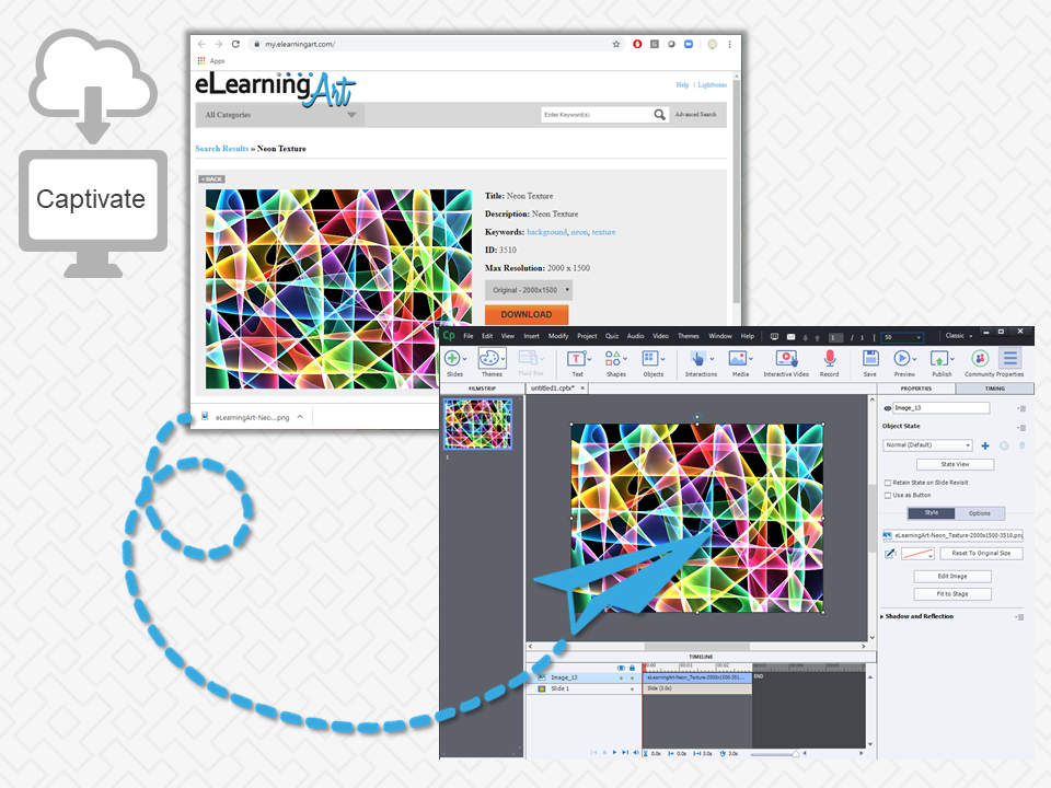 Adobe Captive Image Shortcut with eLearningArt