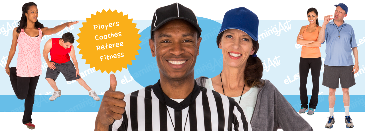 Athletic eLearning Characters - Cut Out People as Referees, Coaches, and Athletes