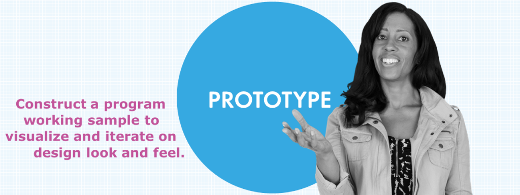 eLearning Prototype - Construct a program working sample to visualize and iterate on design look and feel.